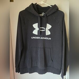 Under Armour Women's Black Hoodie with White Logo
